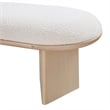 Pemberly Row Modern / Contemporary Cream Boucle Fabric Bench