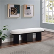 Pemberley Row Boucle Fabric Cream Bench Rectangular 57.5