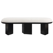 Pemberley Row Boucle Fabric Cream Bench Rectangular 57.5