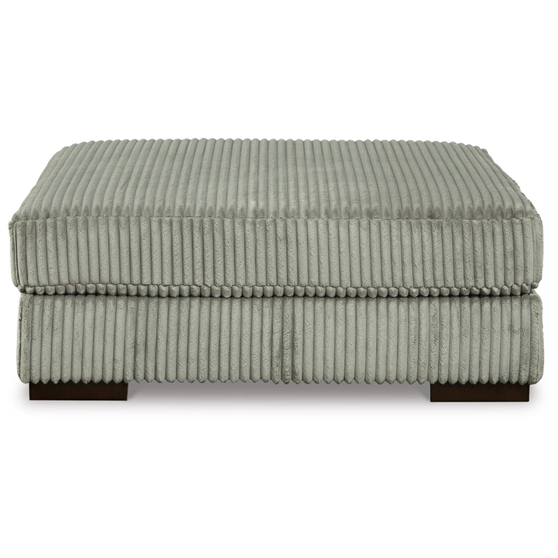 Pemberly Row Contemporary Oversized Fabric Accent Ottoman in Gray