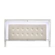 Pemberly Row Modern Solid Wood Queen Size Lighted Bed in White