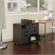 Pemberly Row 4-Drawer Engineered Wood Mobile Storage Cabinet in Black