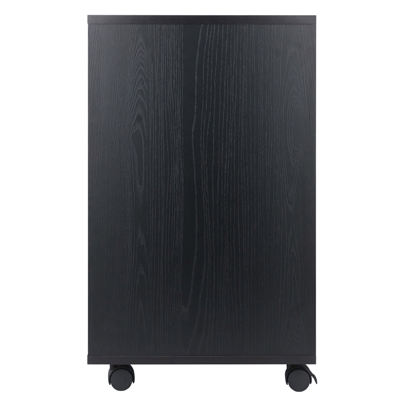 Pemberly Row 4-Drawer Engineered Wood Mobile Storage Cabinet in Black
