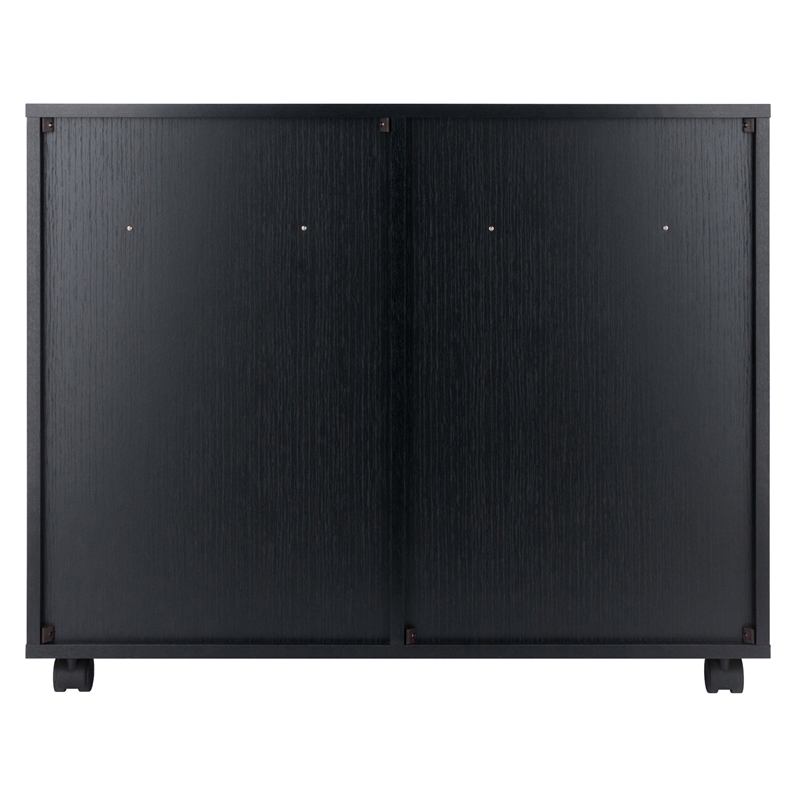 Pemberly Row 4-Drawer Engineered Wood Mobile Storage Cabinet in Black