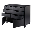 Pemberly Row 4-Drawer Engineered Wood Mobile Storage Cabinet in Black