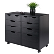 Pemberly Row 4-Drawer Engineered Wood Mobile Storage Cabinet in Black