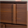 Pemberly Row Modern Detailed 6-Drawer Solid Wood Dresser 60 Inch Walnut