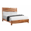 Pemberly Row Modern Live Edge Solid Wood King Panel Bed in Brown