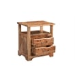 Pemberly Row 2-drawer Live Edge Solid Wood Nightstand in Brown