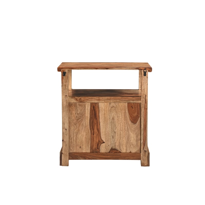 Pemberly Row 2-drawer Live Edge Solid Wood Nightstand in Brown