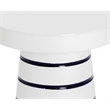 Pemberly Row Modern Concrete End Table - Small - White / Stripes