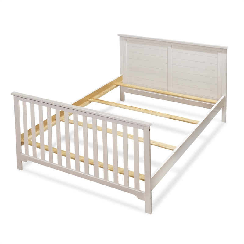 Pemberly Row Modern 4-in-1 Convertible Crib in Weathered White