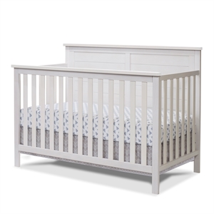 Pemberly Row Modern 4-in-1 Convertible Crib in Weathered White
