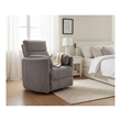 Pemberly Row Contemporary Fabric Swivel Glider Recliner in Gray