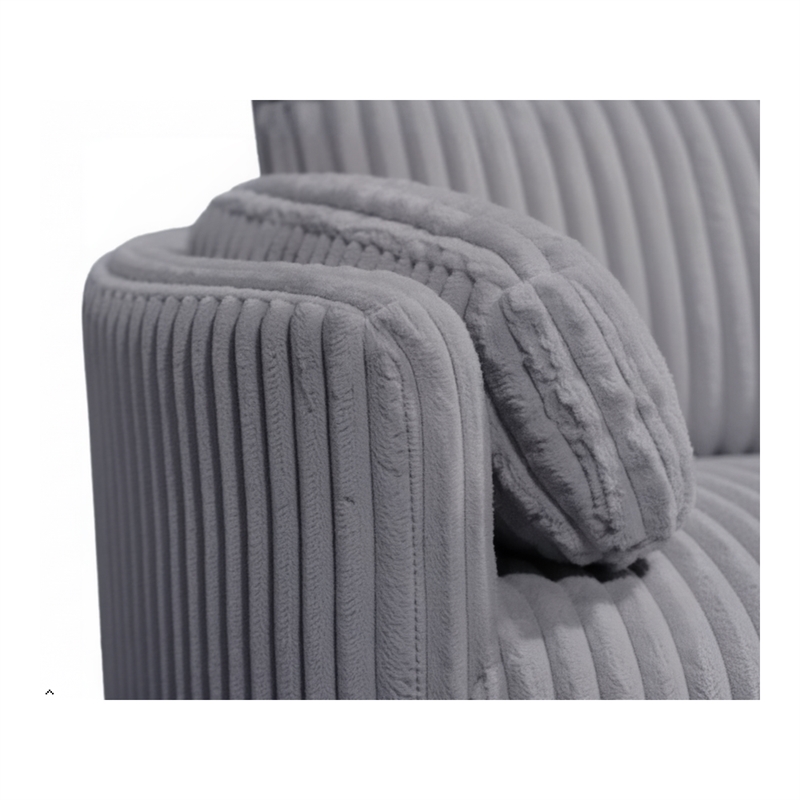 Pemberly Row Contemporary Fabric Swivel Glider Recliner in Gray