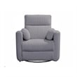 Pemberly Row Contemporary Fabric Swivel Glider Recliner in Gray