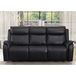 Pemberly Row Leather Sofa Power Reclining 3 Seater Theater Couch Sofa Black