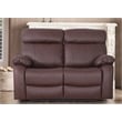 Pemberly Row Leather Loveseat Power Lift Reclining Sofa Theater Couch Brown