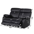 Pemberly Row Leather Loveseat Power Lift Reclining Sofa Theater Couch Brown
