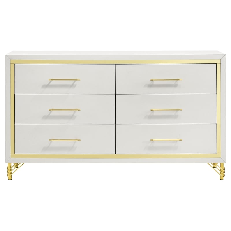 Pemberly Row 6-drawer Rectangular Wood Bedroom Dresser White