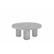 Pemberly Row Round Coffee Table Small In Light Gray Concrete