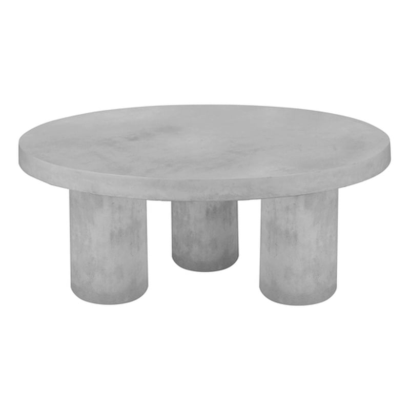Pemberly Row Round Coffee Table Small In Light Gray Concrete