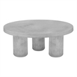 Pemberly Row Round Coffee Table Small In Light Gray Concrete
