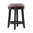 Pemberly Row 4 Piece Set of Console Bar Table & 3 Uph Console Stools in Brown