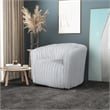 Pemberly Row Modern Living Room Round Back Velvet Swivel Chair in Light Gray