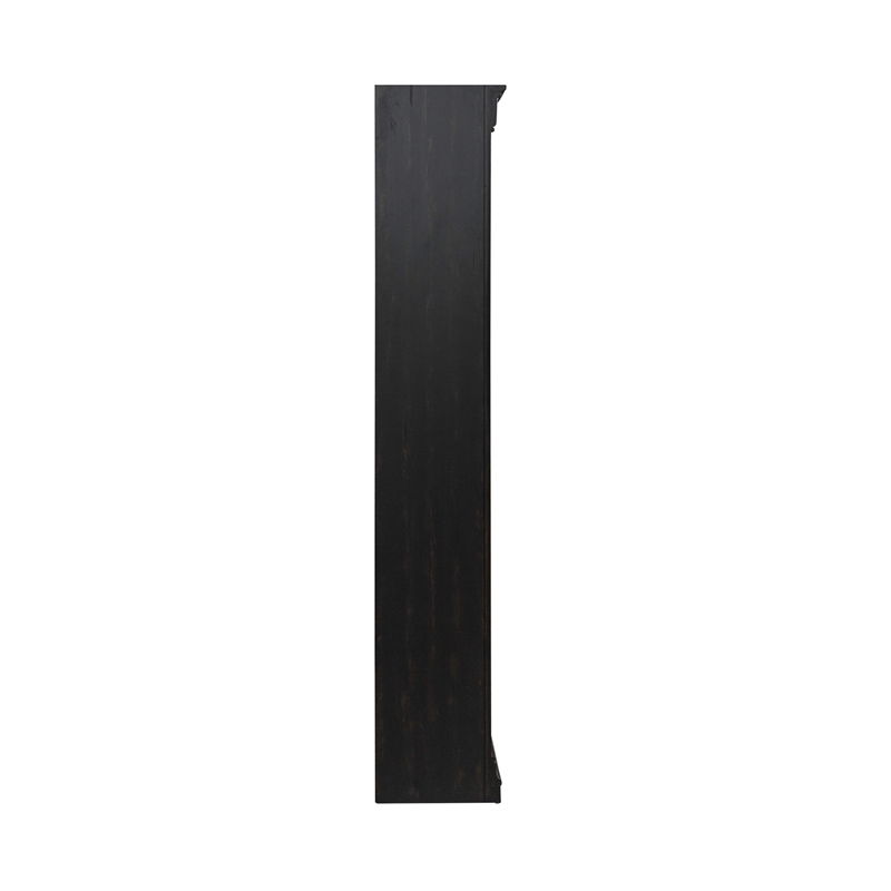Pemberly Row Modern 2 Piece Bunching Bookcase - Aged Charcoal