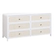 Pemberly Row Modern / Contemporary White Rattan 6 Drawer Dresser