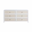Pemberly Row Modern / Contemporary White Rattan 6 Drawer Dresser