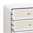 Pemberly Row Modern / Contemporary White Rattan 6 Drawer Dresser