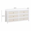Pemberly Row Modern / Contemporary White Rattan 6 Drawer Dresser