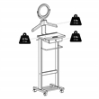 Pemberly Row Rolling Transitional Solid Wood Valet Stand in Antique Walnut