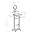 Pemberly Row Rolling Transitional Solid Wood Valet Stand in Antique Walnut