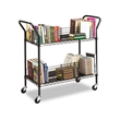Pemberly Row Contemporary Wire Stainless Steel Book Cart in Black