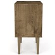 Pemberly Row 1-Drawer Wood Nightstand 1.0 in Aqua/Rustic Brown