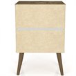 Pemberly Row 1-Drawer Wood Nightstand 1.0 in Aqua/Rustic Brown