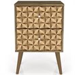 Pemberly Row 2-Drawer Wood Nightstand in Rustic Brown & 3D Prints