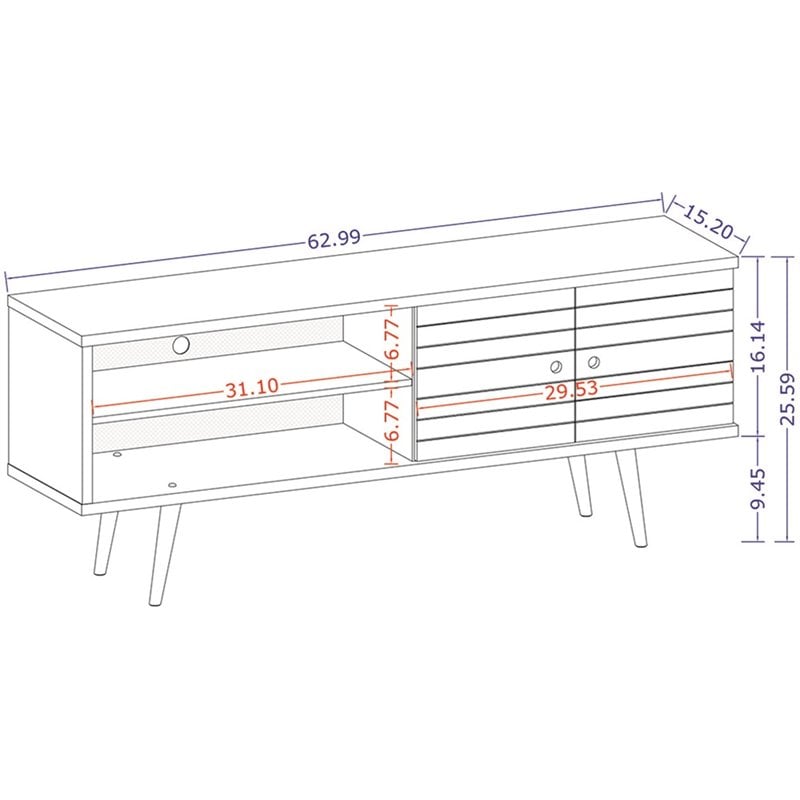 Pemberly Row Modern Wood TV Stand for TVs up to 60