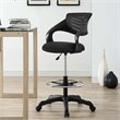 Pemberly Row Ergonomic Adjustable Swivel Mesh Fabric Drafting Chair in Black