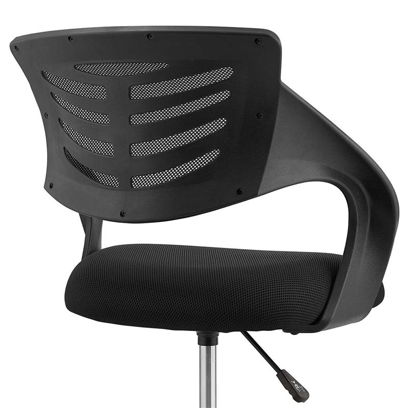 Pemberly Row Ergonomic Adjustable Swivel Mesh Fabric Drafting Chair in Black