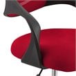 Pemberly Row Ergonomic Adjustable Swivel Mesh Fabric Drafting Chair in Red