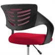 Pemberly Row Ergonomic Adjustable Swivel Mesh Fabric Drafting Chair in Red