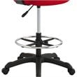 Pemberly Row Ergonomic Adjustable Swivel Mesh Fabric Drafting Chair in Red