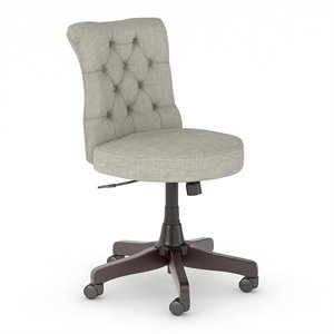 Pemberly Row Mid Back Fabric Office Chair with Adjustable Height in Light Gray