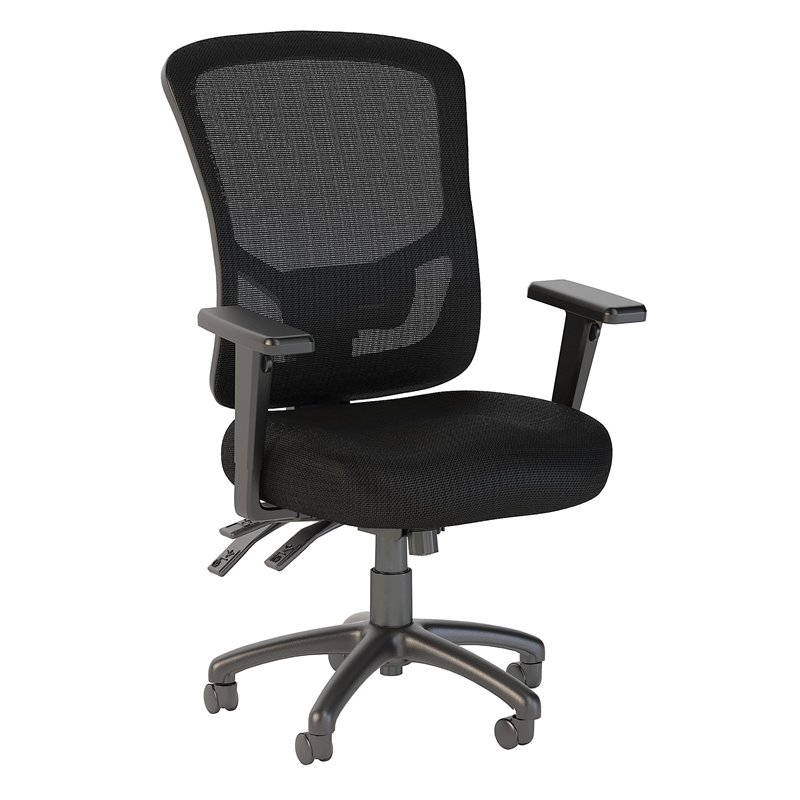 Pemberly Row High Back Contemporary Fabric Executive Office Chair in Black
