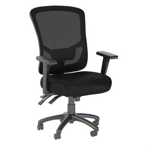 Pemberly Row High Back Contemporary Fabric Executive Office Chair in Black
