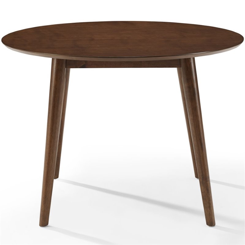 Pemberly Row Contemporary Wood Round Dining Table in Mahogany